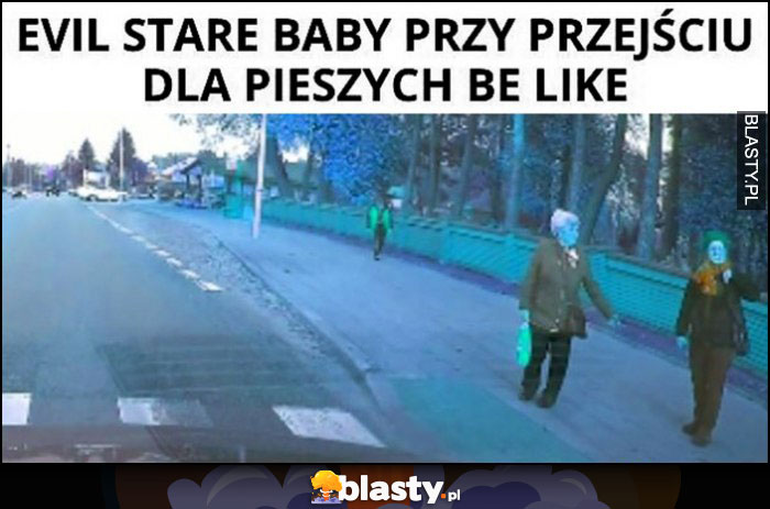 Evil stare baby przy przejściu dla pieszych be like