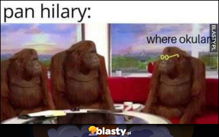 Pan Hilary: where okulary małpa małpy