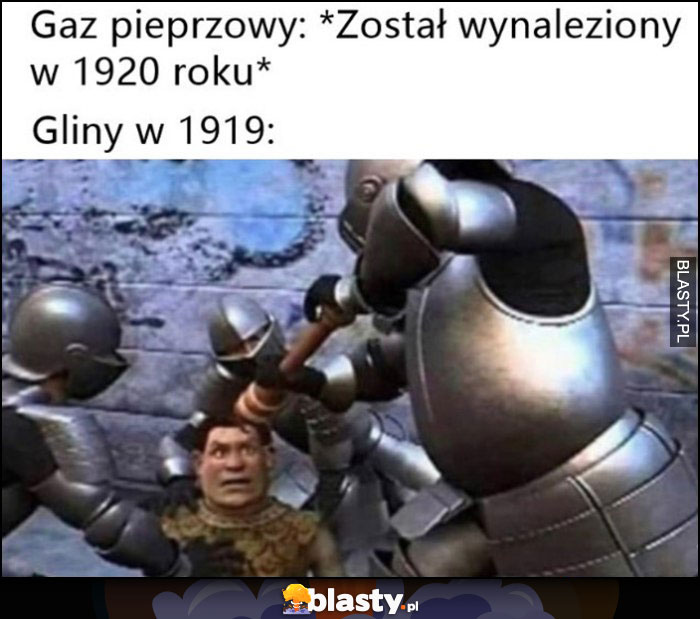 Gaz pieprzowy: został wynaleziony w 1920 roku, gliny w 1919 roku używają normalnego pieprzu