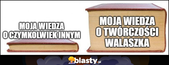 Moja wiedza o twórczości Walaszka gruba książka vs o czymkolwiek innym cienka książka