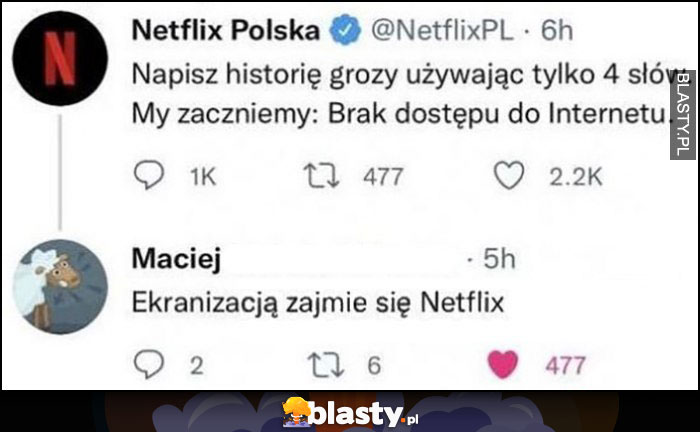 Netflix: napisz historię grozy używając tylko 4 słów. Ekranizacją zajmie się Netflix