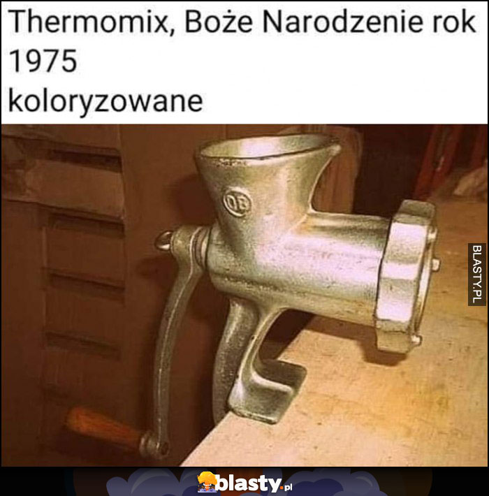 Thermomix, Boże Narodzenie rok 1975 koloryzowane maszynka do mielenia mięsa