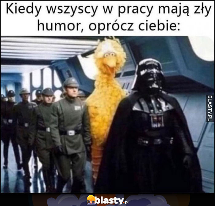 Kiedy wszyscy w pracy mają zły humor oprócz ciebie wielki żółty ptak star wars gwiezdne wojny