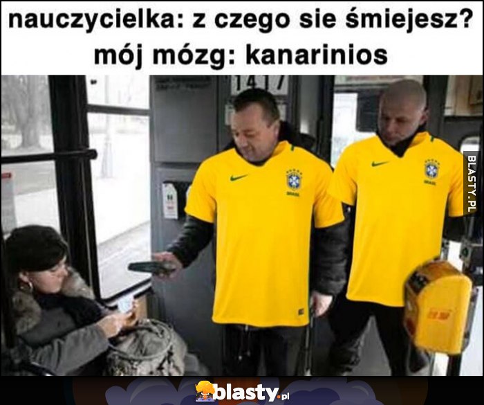 Nauczycielka: z czego się śmiejesz? Mój mózg: kanarinios kanary kontrolerzy biletów