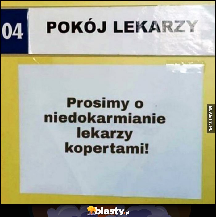 Pokój lekarski kartka: prosimy o niedokarmianie lekarzy kopertami