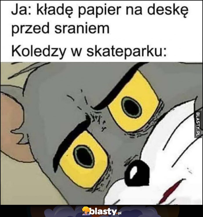 Ja: kładę papier na deskę przed sraniem vs koledzy na skateparku zdziwieni