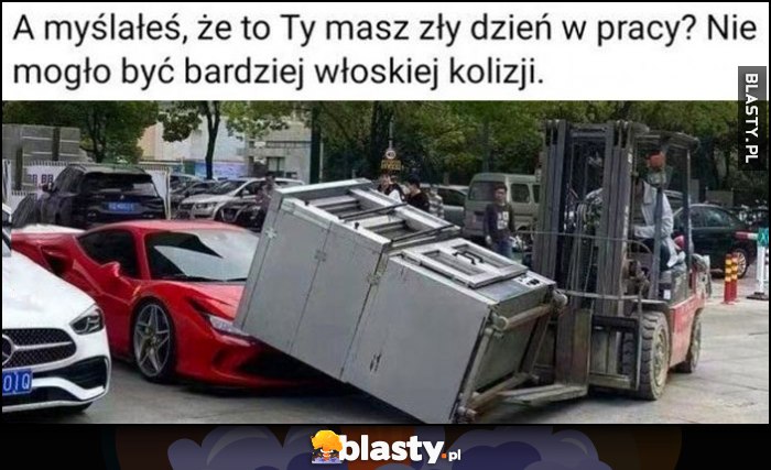 Piec od pizzy spadł na Ferrari nie mogło być bardziej włoskiego wypadku