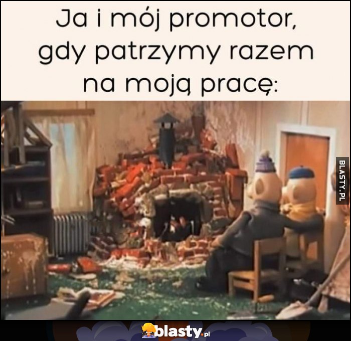 Ja i mój promotor gdy patrzymy razem na moją pracę bajka sąsiedzi