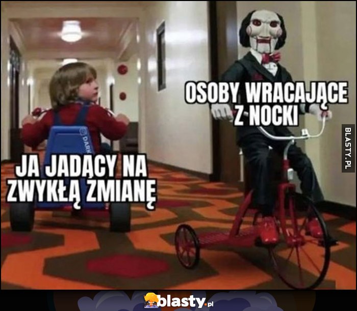 Ja jadący na zwykłą zmianę vs osoby wracające z nocki