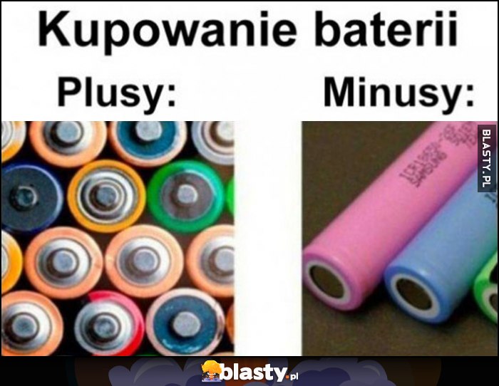 Kupowanie baterii plusy minusy dosłownie