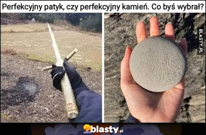 Perfekcyjny patyk czy perfekcyjny kamień? Co byś wybrał