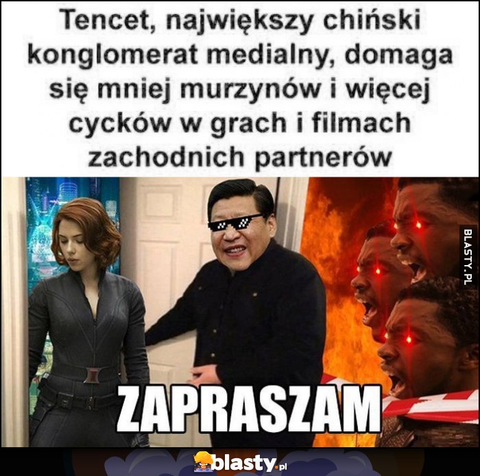 Tencet, największy chiński konglomerat medialny domaga się mniej murzynów i więcej cycków w grach i filmach zachodnich partnerów