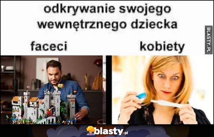 Odkrywanie swojego wewnętrznego dziecka: faceci LEGO vs kobiety test ciążowy