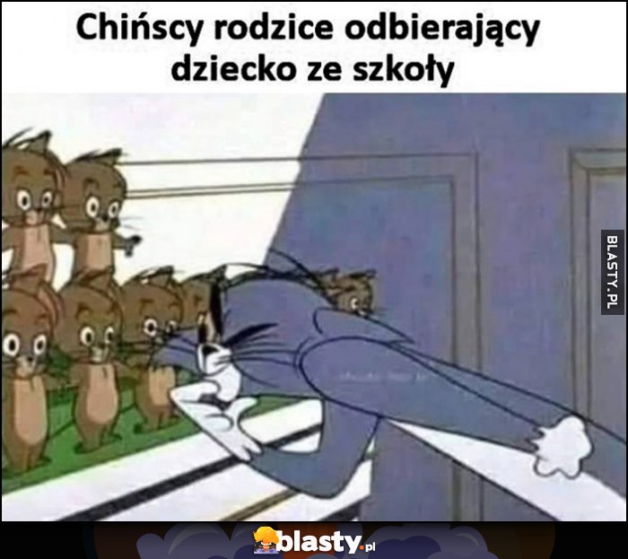 Chińscy rodzice odbierający dziecko ze szkoły nie wiedzą który to Tom i Jerry Chińscy rodzice odbierający dziecko ze szkoły nie wiedzą który to Tom i Jerry