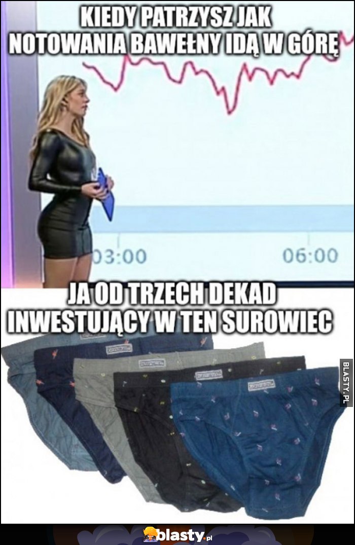 Kiedy patrzysz jak notowania bawełny idą w górę vs ja od trzech dekad inwestujący w ten surowiec majtki Cotton World