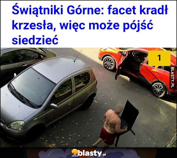 Świątniki Górne: facet kradł krzesła, więc może pójść siedzieć nagłówek prasowy