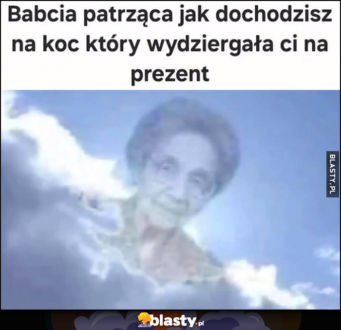 Babcia patrząca jak dochodzisz na koc, który wydziergała ci na prezent Babcia patrząca jak dochodzisz na koc, który wydziergała ci na prezent