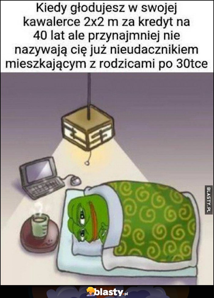 Kiedy głodujesz w swojej kawalerce 2x2m za kredyt na 40 lat ale przynajmniej nie nazywają cię nieudacznikiem mieszkającym z rodzicami po 30tce Pepe