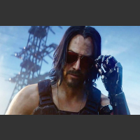 Keanu Reeves w okularach Cyberpunk 2077